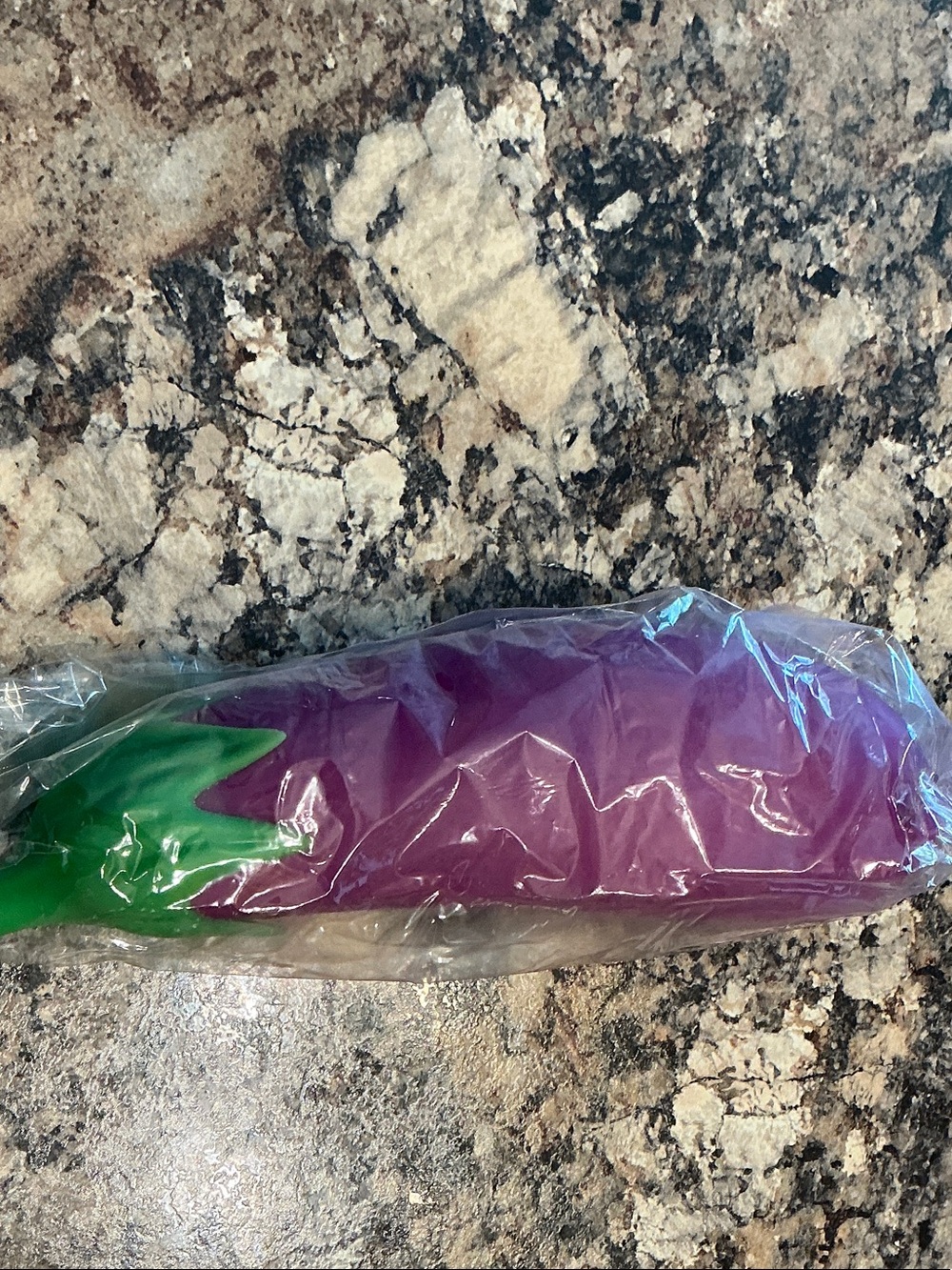 Purple Eggplant Party Prop with Green Top by